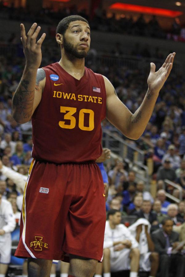 ISU forward Royce White reacts to a call by an official during the second half of the Cyclones 87-71 loss to Kentucky in the third round of the NCAA tournament. The win would have put Iowa State in its first Sweet 16 since 2000.
