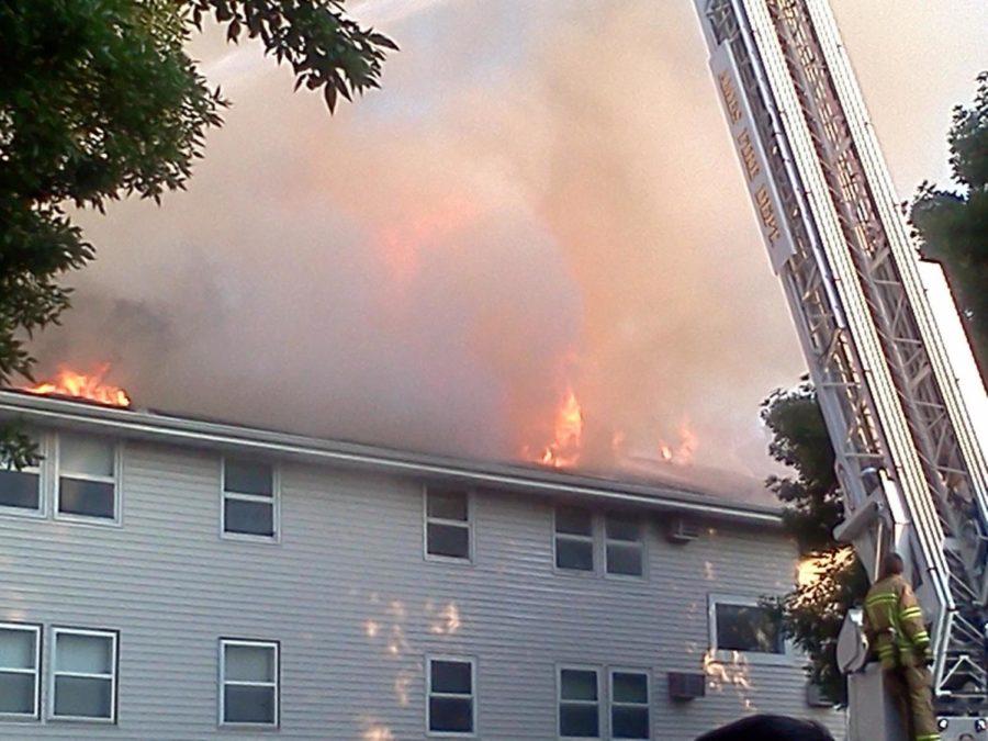 According to a City of Ames news release, a fire was reported at 5:45 a.m. Sunday morning, July 15, at South Meadow Apartments, located at 301 S. Fifth St. The fire displaced approximately 100 people. 
