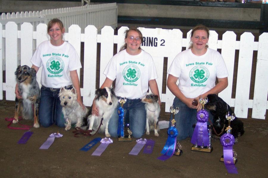 Elizabeth Beatty, far right, has been showing dogs through 4-H since she was in fifth grade.
