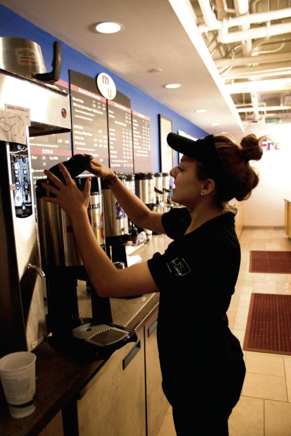 Coffee from The Roasterie is served Monday, Sept. 10, at the MU Market and Cafe.
