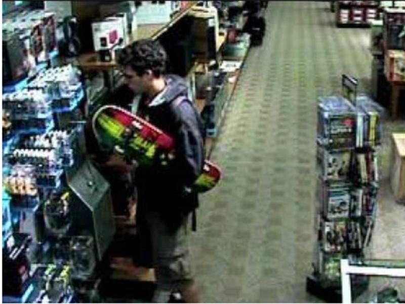 The ISU Police Department is asking for help in identifying a medium-built white male with brown curly hair suspected for stealing items from the Iowa State University Book Store.
