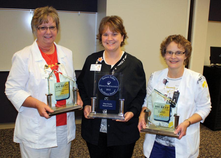 Jan Robinson, clinical supervisor for gastrointestinal services; Melanie Vorsteen, lab manager; and Marty Miller, clinical supervisor for ambulatory care. 
