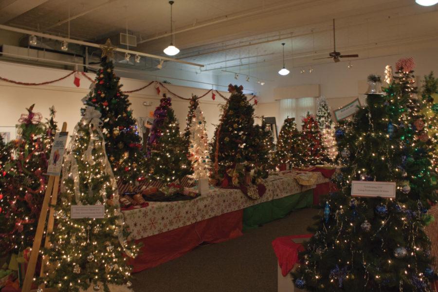A collection of the trees on display in the Octagon Community Art Center.
