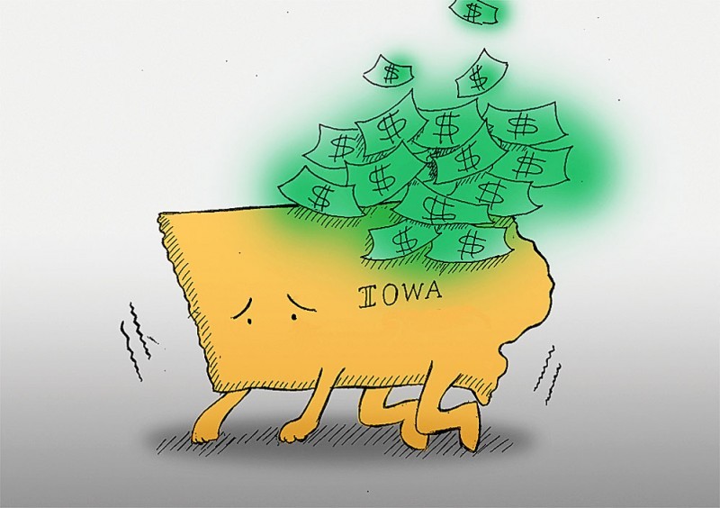 Iowa debt has reached a new record in fiscal year 2012.
