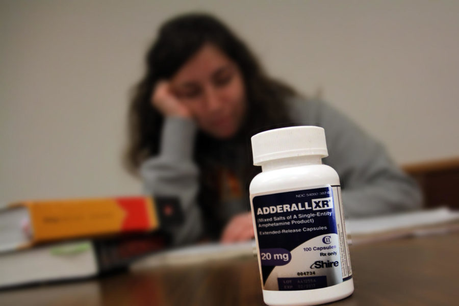 Some students, whose work load is more than they can handle, turn to a drug known as Adderall.  Adderall acts as a third party stimulant that boosts the activity levels in the brain, causing an alert feeling.
