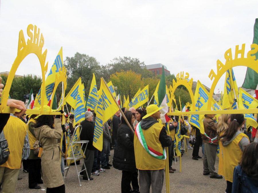 Iranian-Americans from across the country rally outside the White House on Saturday, October 22, 2011 to urge the administration to support regime change in Iran. They want the State Department to remove the MEK, or Mujahedin-e Khalq Organization, from the State Departments Foreign Terrorist Organizations list.
