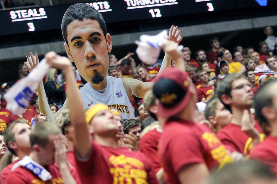 As a part of the student section, Georges Niang was honored with a giant cutout Jan. 16. Niang made the game-winning shot with 2.5 seconds remaining in the game to lift the Cyclones to a 69-67 win against West Virginia.

