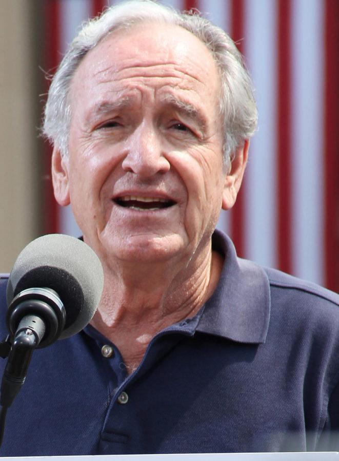 Sen. Tom Harkin speaks at an event on Central Campus on Tuesday, Aug. 28.
