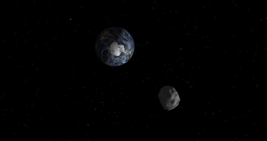 Asteroid 2012 DA14 will pass through the Earth and moon system on Feb. 15.

