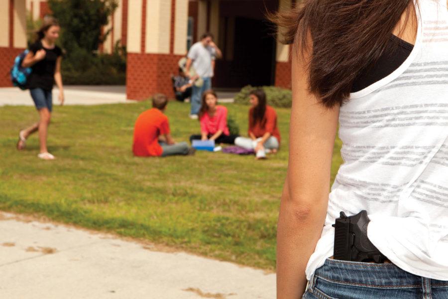 Guns near schools and classrooms would take attention away from teaching and the students, and could even be a constant reminder to students that their school is unsafe. Columnist Katie Henry argues that gun laws should be left to individual states instead of national legislators.
