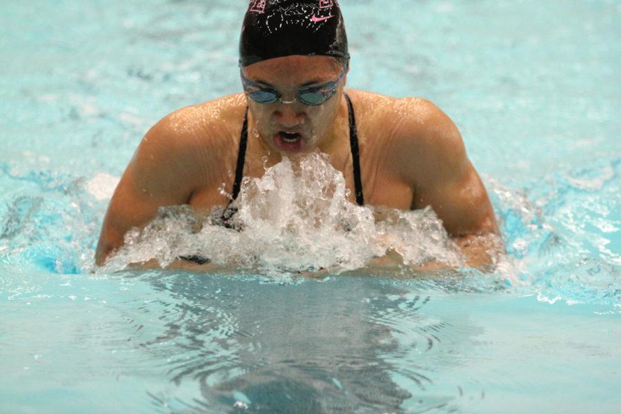 Junior+Imelda+Wistey%2C+comes+up+for+air+and+prepares+herself+for+her+last+stroke+in+the+200+breaststroke+relay+during+the+dual+meet+against+South+Dakota+and+Nebraska+on+Friday%2C+Oct.+26%2C+at+Beyer+Hall.+Wistey+finished+with+the+best+time+in+the+event+of+2%3A22%3A63.+The+meet+results+ended+with+Cyclones+defeating+South+Dakota+246-53+but+falling+to+Nebraska+122.5-176.5.%0A
