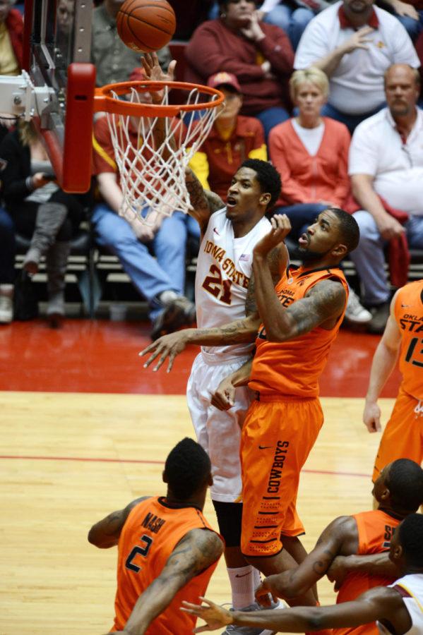 Will Clyburn dunks the ball at the 87-76 win against Oklahoma State on Wednesday, March 6, 2013 at Hilton Colisuem. Clyburn had a total of 30 points in his 34 minutes play.