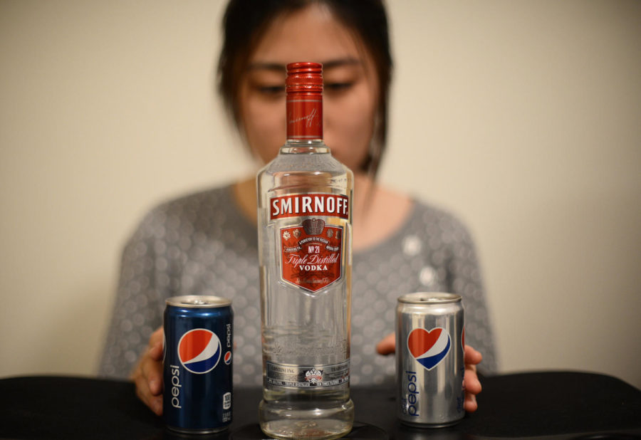 Researchers say that drinking vodka with diet soda will cause people get more intoxicated than drinking the regular soda.  
