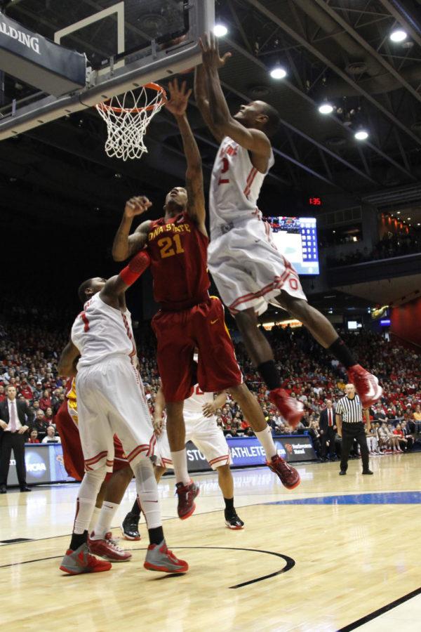 ISU redshirt senior Will Clyburn goes up for the shot against Ohio State in the third-round game of the NCAA tournament on March 24, 2013, at the University of Dayton Arena. Clyburn ended his Cyclone career with 17 points in the 75-78 loss.
