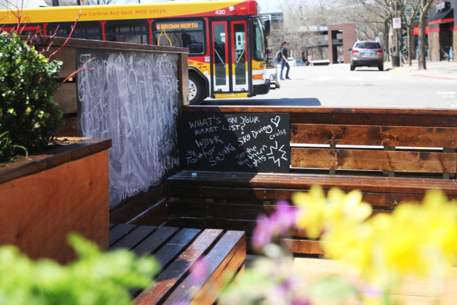 A+parklet+with+seating+and+chalkboards+was+set+up+in+Campustown.+It+will+stay+until+April+28%2C+2013.+The+parklet+was+presented+by+the+Iowa+State+Student+Society+of+Landscape+Architecture+through+the+Department+of+Landscape+Architecture.%0A
