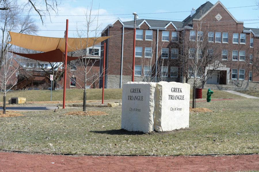 A ribbon-cutting ceremony led by Ames Mayor Ann Campbell will be held to unveil the new community space in the heart of Iowa State’s greek community. The name DZ Triangle is from the triangle-shaped grass area in front of Delta Zeta.
