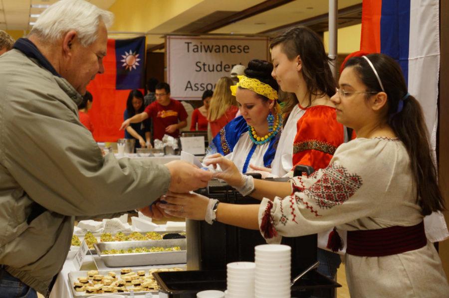 Members of the Russian-Speaking Students Association sell stuffed eggs and cherry roulette during the International Food Fair on Saturday, April 20, 2013. The event was hosted by the International Student Council and 16 international organizations were represented.
