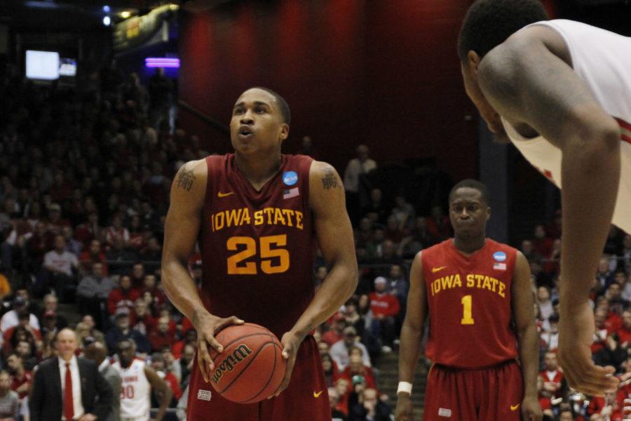 ISU+senior+Tyrus+McGee+prepares+himself+for+a+free+throw+against+Ohio+State%C2%A0in+the+third-round+game+of+the+NCAA+tournament+on+March+24%2C+2013%2C+at+the+University+of+Dayton+Arena.+McGee+ended+his+ISU+career+in+the+75-78+loss+with+4-of-7+shots+from+the+field+and+3-of-4+shots+from+the+free-throw+line.%0A