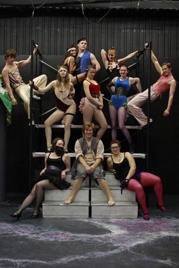 Lead and carnival characters alike for the musical Pippin pose onstage at the Ames Community Theater. The Broadway musical will open at the theater on Friday, June 14, and run through June 30.