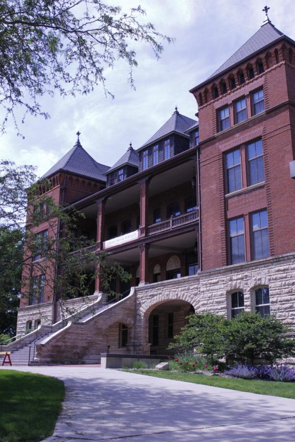 View of Catt Hall as you walk up the sidewalk.