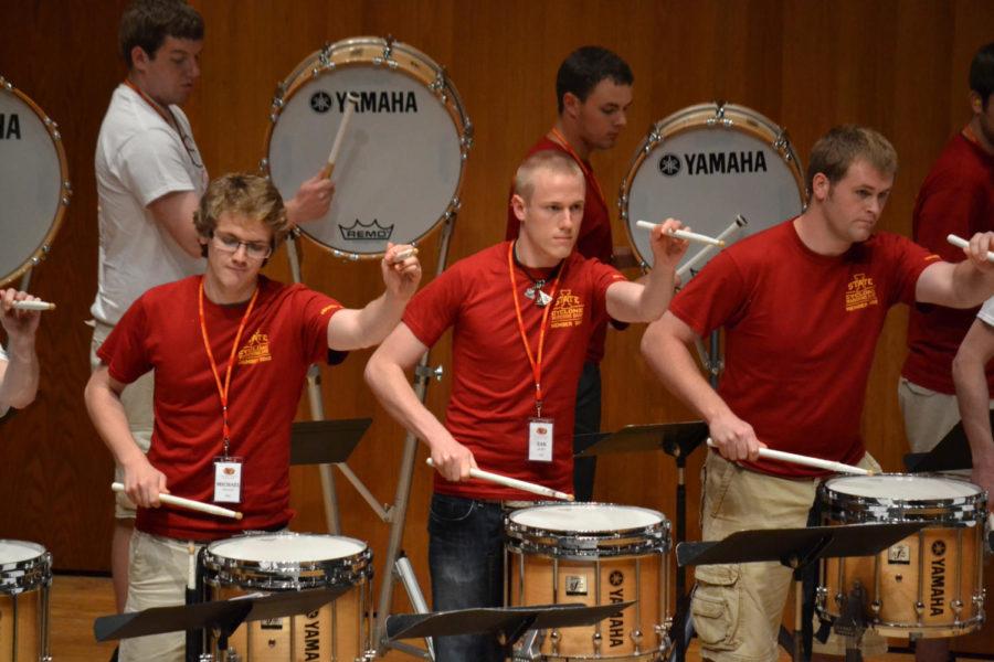 ISU students perform at a free concert in the Martha-Ellen Tye Recital Hall for the Yamaha Sounds of Summer Marching Percussion Clinic on June 9, 2013.