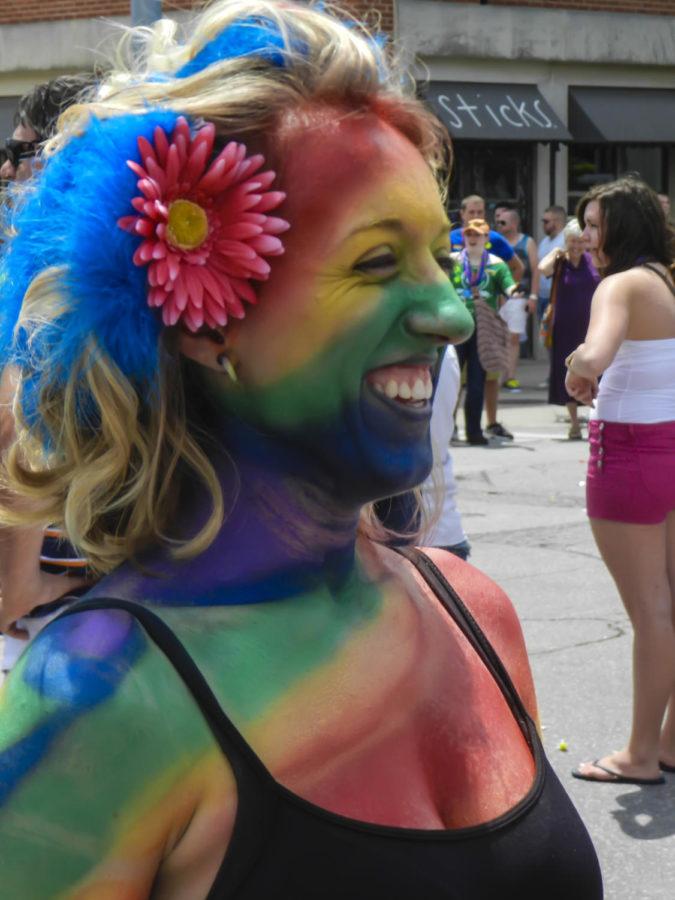 Demonstrators participated in Des Moines during the Pride festival earlier in June.