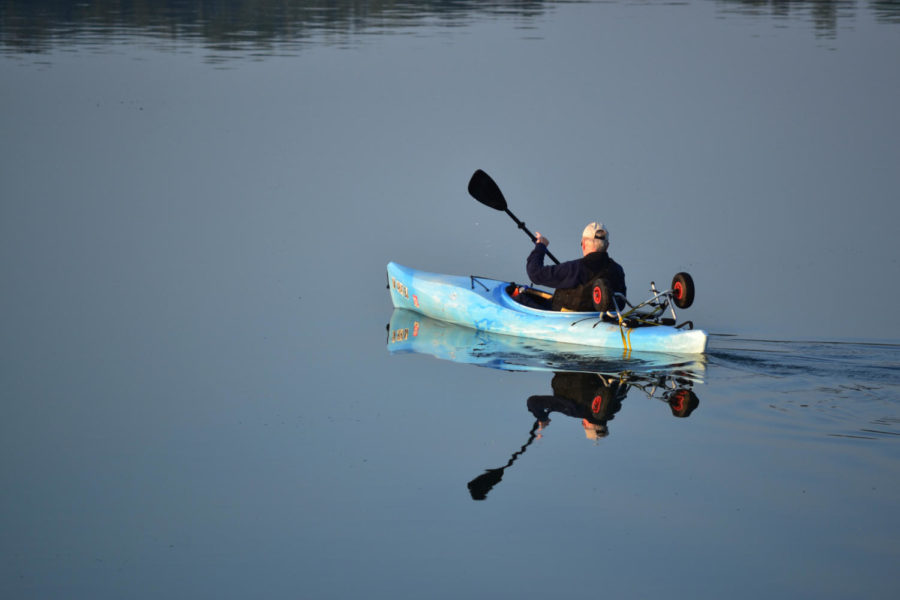 One of the many you can do at Ada Hayden Heritage Park is kayak on the lake.