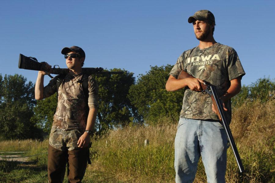 Senior Andrew Weber and junior Jason Dykstra, co-founders of the Hunting Club at Iowa State, go dove hunting on some conservation land south of Ames and Nevada. Hunting is permitted on those lands. 