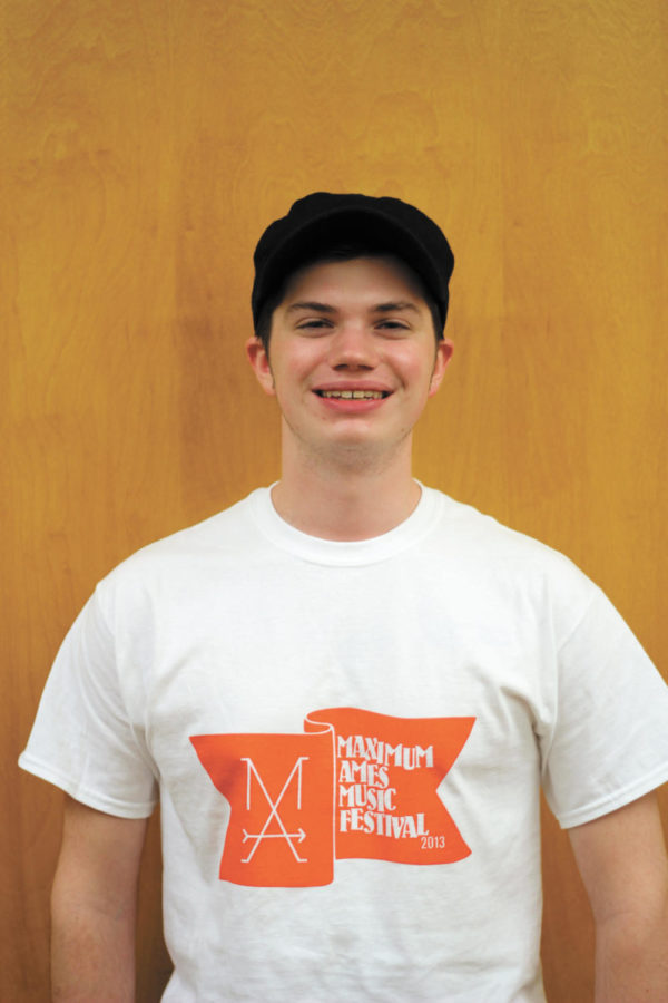 Christopher Biagini, senior in journalism and mass communication, is interning this year at the Maximum Ames Music Festival.