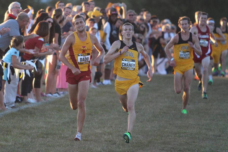 ISU sophomore runner Steve Dado finished fourth overall with a time of 18:54.66 at the Black and Gold Invite in Iowa City on Friday, Sept. 13. The ISU mens cross-country team finished third as a team.