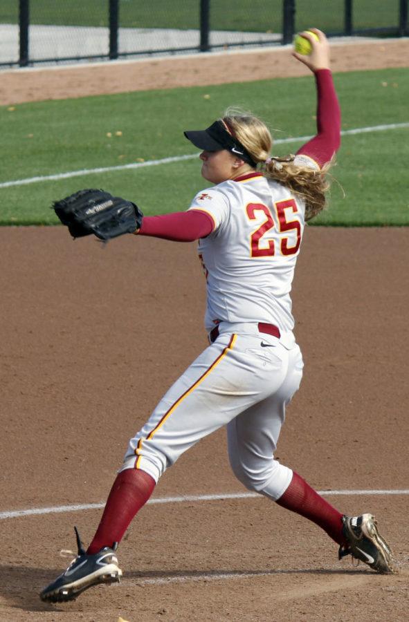 Iowa State faced off in softball against the Kirkwood Eagles at the Cyclone Sports Complex on Oct. 5. Iowa State won both games with scores of 8-2 and 8-4.