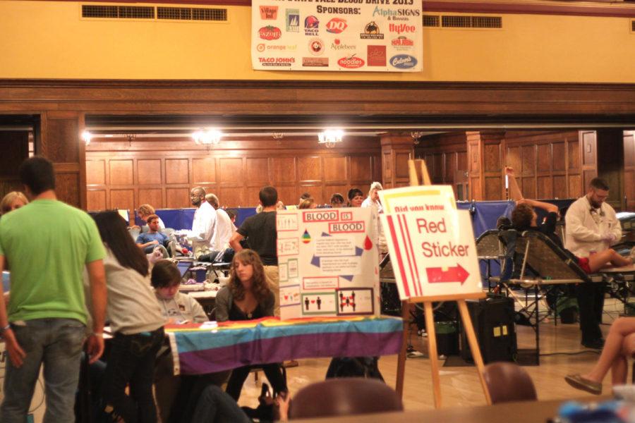 The Great Hall was bustling with students donating and volunteering at the blood drive in Memorial Union on Tuesday, Oct. 8. Some students reported waiting up to an hour to donate blood.