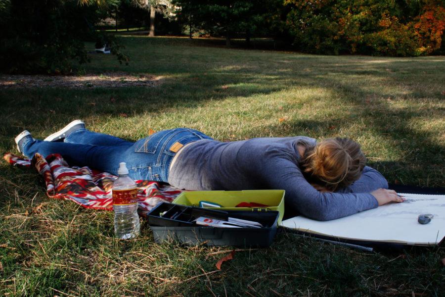 Many students suffer from lack of sleep in college. Students are often times seen napping around campus whether it be on a bench, in the library, or in the grass. 