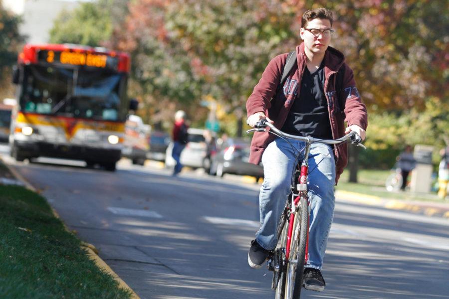 Every day, hundreds of cyclists compete for road space with drivers, pedestrians and CyRide buses. Iowa State’s campus follows the same rules for cyclists as the state of Iowa, which means that bicycles are given the same rights and responsibilities as any other driver according to the Ames Municipal Code.