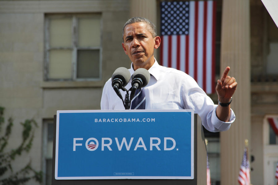 President Barack Obama addresses the importance of each individual vote in the November election Tuesday, Aug. 28, on Central Campus.
