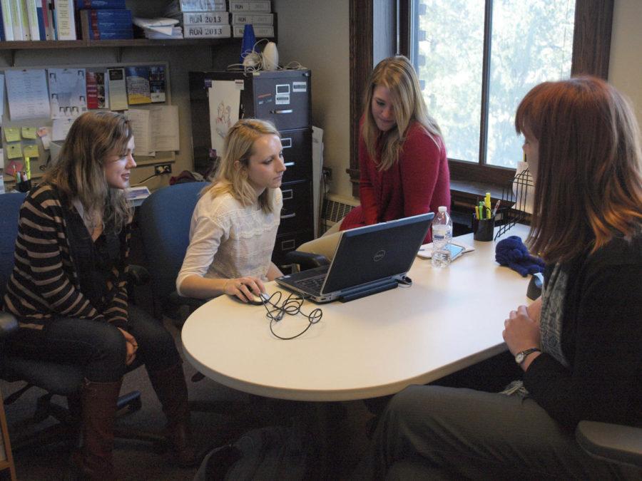Krista Johnson, Hallie Golay, and Morgan Todd are doing research on womens studies and gender balance that is being used by policy makers and researchers. Their research is led by Valerie Henning.