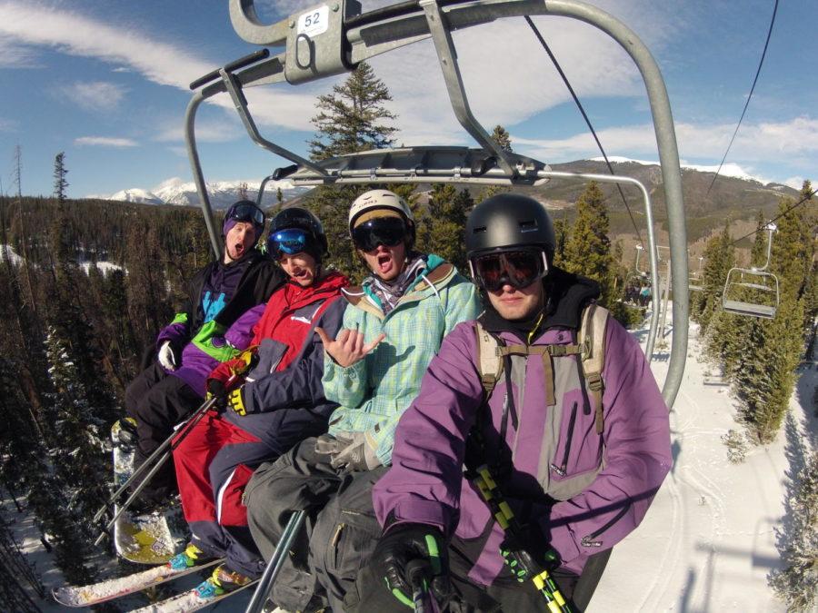 Will Roberson, Landon Weber, Ryne Sullivan and Mike Harris ski with the Ski Club.
