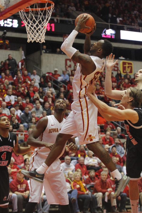 Senior guard DeAndre Kane goes to score against Northern Illinois on Dec. 31, 2013. Kane scored 16 points for the Cyclones. The Cyclones defeated the Huskies 99-63.