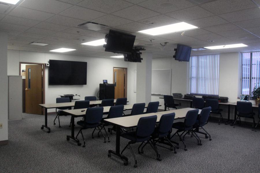 The new Ames Police Emergency Center is now up and operating with TVs, computers and other equipment used for news briefs, updates, and personal use for investigation.