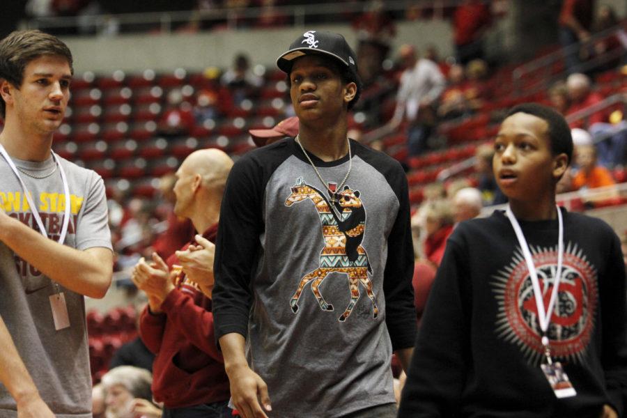 Iowa State recruit Rashad Vaughn attends the game against Michigan on Nov. 17, 2013 at Hilton Coliseum. Vaughn and other recruits in attendance witnessed the Cyclones upset the seventh ranked Wolverines 77-70.