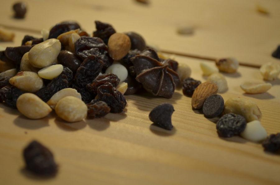 Trail mix is a great option for a relatively quiet, healthy snack. 
