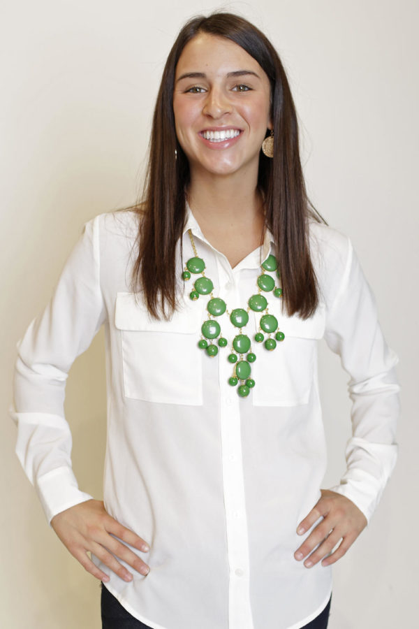 Add a splash of green for St. Patricks Day, like this emerald statement necklace.
