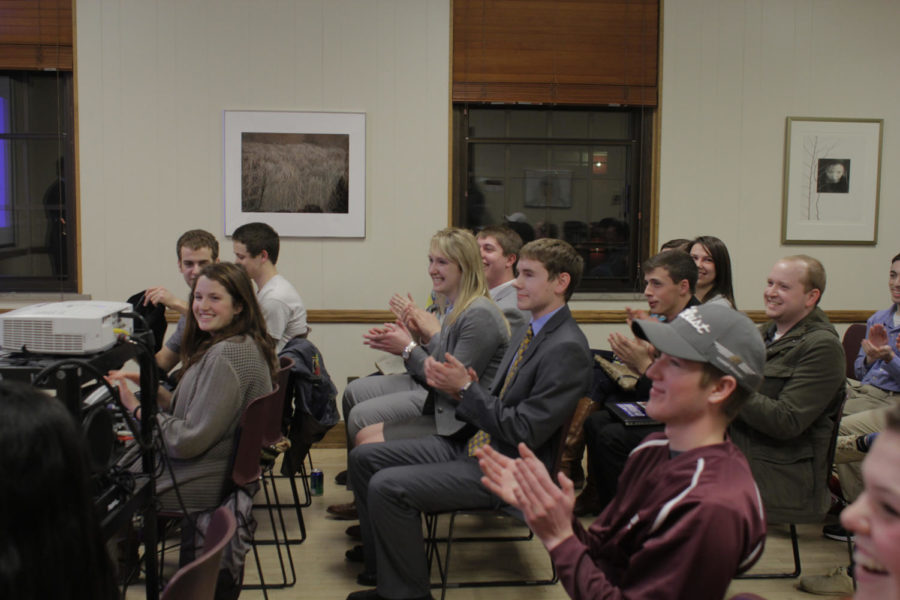 Roughly 30 people attended the Government of the Student Body election results presentation on March 7, 2014 at the Memorial Union.