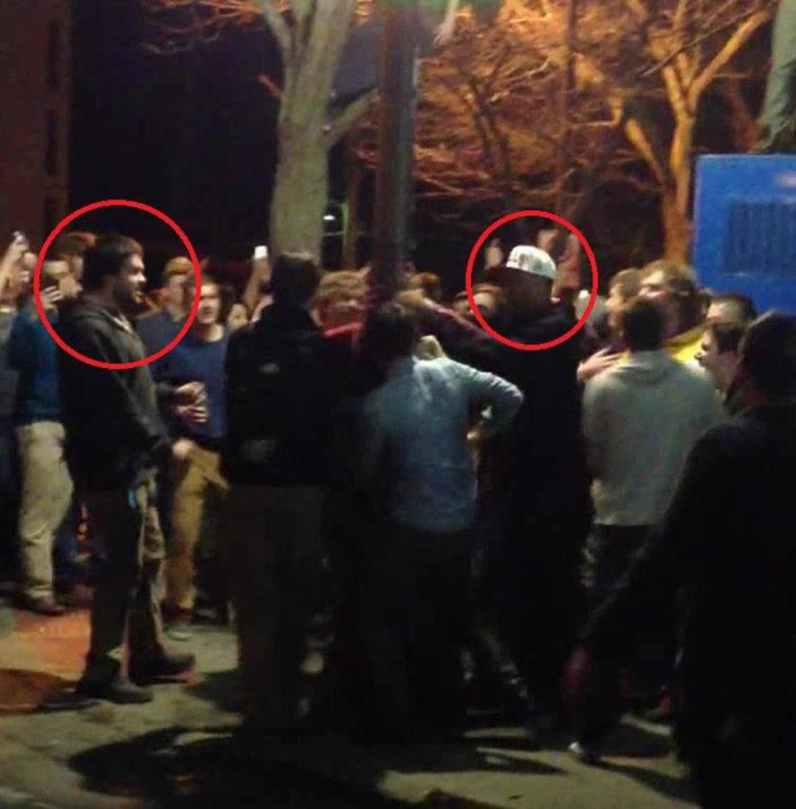 The Ames Police Department is currently looking for the circled individuals who were potentially involved in the disturbances that took place in Campustown on April 8 and 9.