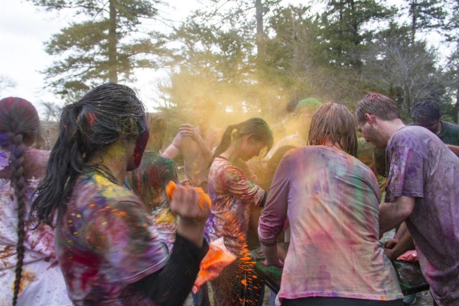 
The Indian Student Association celebrated Holi on Sunday, April 14, 2013, on Central Campus. Holi is known as the festival of colors, where participants throw colored dyes and water at each other.

