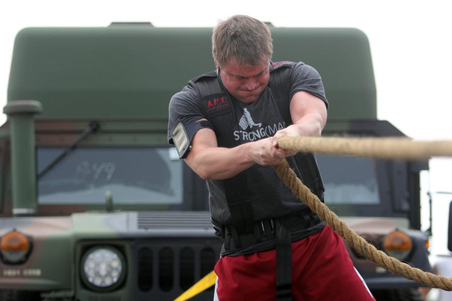 As a part of the 2014 Iowa Games, Cory Sonner of Huxley, Iowa, participated in the strongman competition July 19 in the parking lot of Jack Trice Stadium. The athletes were challenged to pull a truck with nothing more than raw strength.
