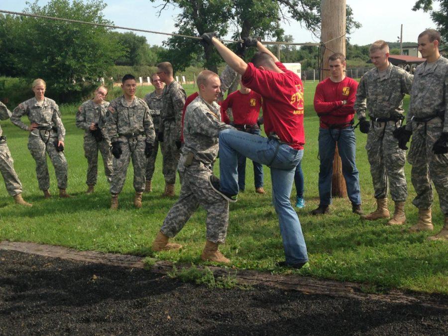 Army ROTC cadets train at Camp Dodge in Johnston on Aug. 22.