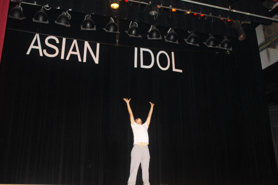 Winner of Asian Idol, Xin Wang, performs his locking dance Sunday, Sept. 28, at the Great Hall in the Memorial Union.