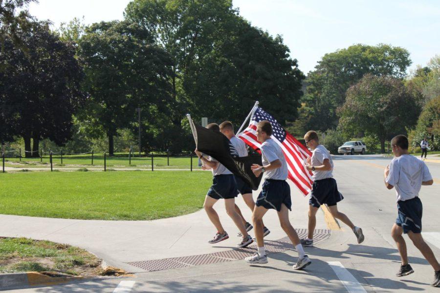 The final group of ISU Air Force ROTC members finished its run from Des Moines to Ames on Sept. 19. The ISU Air Force ROTC does its annual run on the third Friday of September to honor military personnel still classified as prisoners of war or missing in action. 