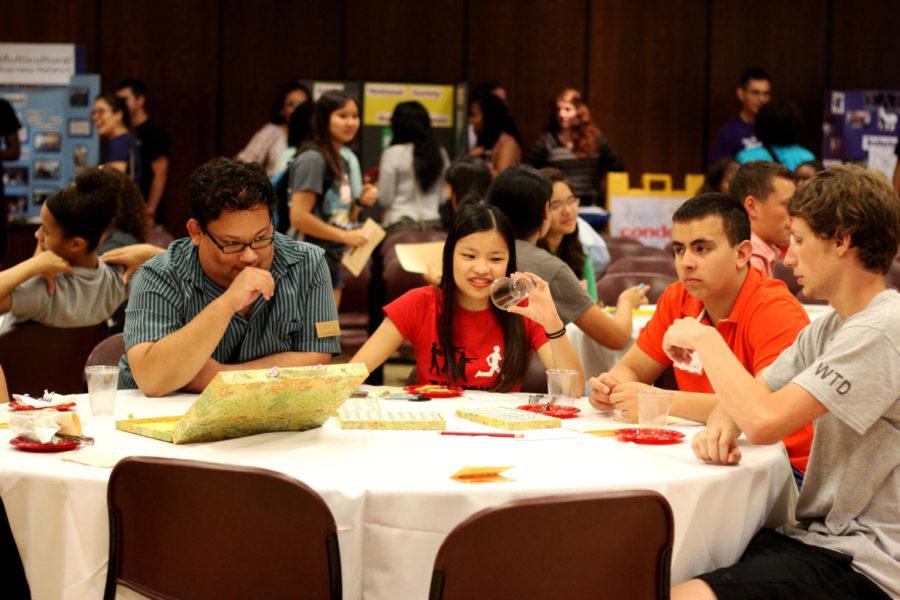Students attending the Jump Start event hosted by Multicultural Student Affairs were able to get to know one another through various activities Sept 2 in the Sun Room of the Memorial Union. 